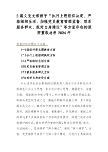 2篇文党支部班子“执行上级组织决定、严格组织生活、加强党员教育管理监督、联系服务群众、抓好自身建