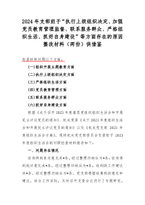 2024年支部班子“执行上级组织决定、加强党员教育管理监督、联系服务群众、严格组织生活、抓好自身