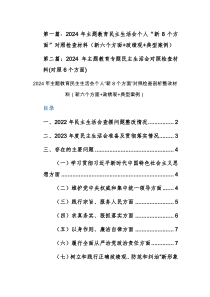 2024年主题教育民主生活会个人“新8个方面”对照检查剖析整改材料（新六个方面+政绩观+典型案例