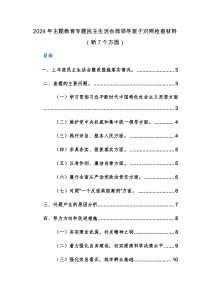 2024年主题教育专题民主生活会局领导班子对照检查材料（新7个方面）范文稿