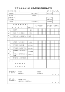 预压地基和塑料排水带检验批质量验收记录