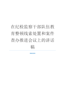 在纪检监察干部队伍教育整顿线索处置和案件查办推进会议上的讲话稿