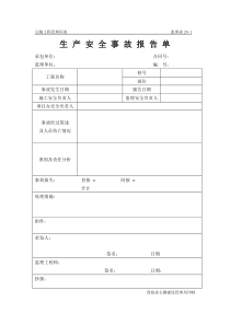 公路工程管理用表范本-生产安全事故报告单