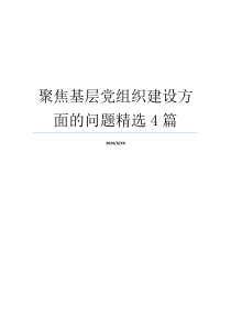 聚焦基层党组织建设方面的问题精选4篇