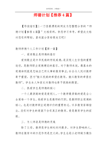 师德计划【推荐4篇】