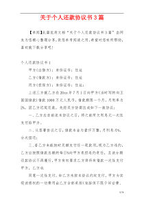 关于个人还款协议书3篇