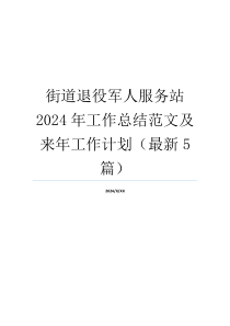 街道退役军人服务站2024年工作总结范文及来年工作计划（最新5篇）