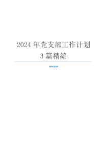 2024年党支部工作计划3篇精编