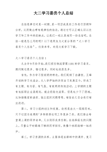 大二学习委员个人总结