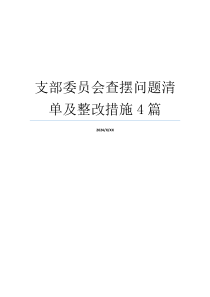 支部委员会查摆问题清单及整改措施4篇