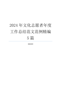 2024年文化志愿者年度工作总结范文范例精编5篇