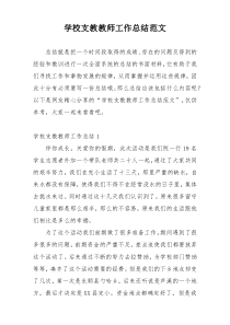 学校支教教师工作总结范文