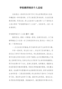 学校教师培训个人总结