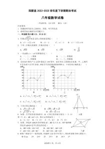 湖北省黄石市阳新县2022-2023学年八年级下学期期末考试数学试题