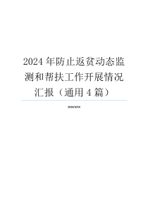 2024年防止返贫动态监测和帮扶工作开展情况汇报（通用4篇）