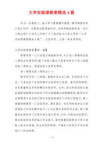 大学实验课教案精选4篇