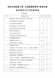 各种安全生产责任制考核表