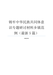 铸牢中华民族共同体意识专题研讨材料乡镇范例（最新5篇）