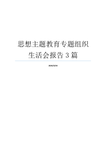 思想主题教育专题组织生活会报告3篇