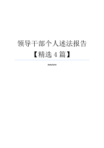 领导干部个人述法报告【精选4篇】