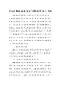 第二批专题组织生活会支部班子对照检视材料新六个方面