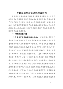 主题教育专题组织生活会个人对照检查材料 (5)