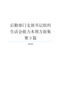 后勤部门支部书记组织生活会能力本领方面集聚3篇