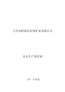 大兴安岭漠河宏伟矿业有限公司安全生产责任制