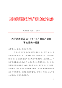 天津港(集团)有限公司_关于滨海新区XXXX年11月份生产安全事故情况的