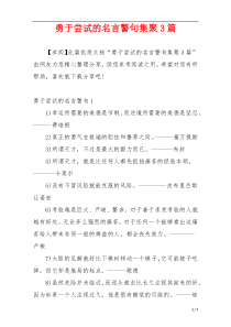 勇于尝试的名言警句集聚3篇