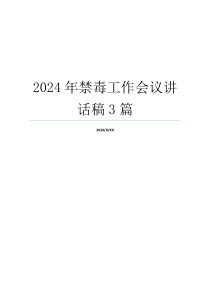 2024年禁毒工作会议讲话稿3篇