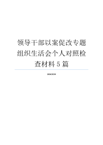 领导干部以案促改专题组织生活会个人对照检查材料5篇