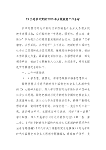 XX公司学习贯彻2023年主题教育工作总结