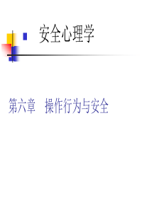 安全心理学_操作行为与安全