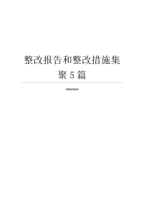 整改报告和整改措施集聚5篇