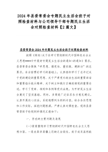 2024年县委常委会专题民主生活会班子对照检查材料与公司领导干部专题民主生活会对照检查材料【2篇