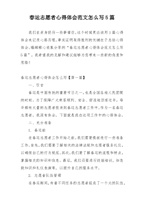 春运志愿者心得体会范文怎么写5篇