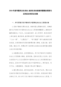 2024年度专题民主生活会、组织生活会查摆问题整改措施与应知应会知识点合集