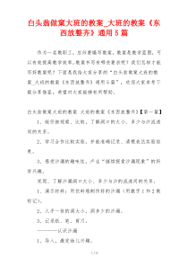 白头翁做窠大班的教案_大班的教案《东西放整齐》通用5篇