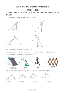 辽宁省大连市部分学校2022-2023学年八年级上学期10月月考数学试题