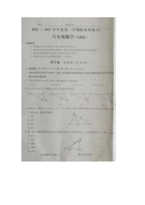 山西省朔州市右玉县2022-2023学年八年级上学期第一次月考数学试题