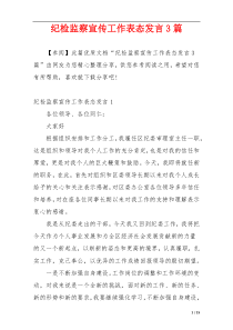 纪检监察宣传工作表态发言3篇