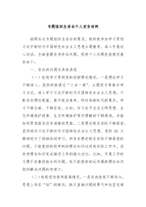 专题组织生活会个人发言材料