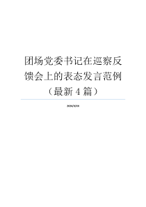 团场党委书记在巡察反馈会上的表态发言范例（最新4篇）