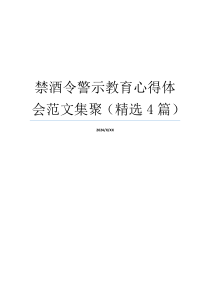 禁酒令警示教育心得体会范文集聚（精选4篇）