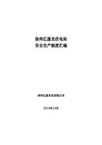 安全生产制度汇编_解决方案_计划解决方案_实用文档