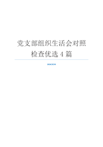 党支部组织生活会对照检查优选4篇