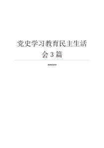 党史学习教育民主生活会3篇