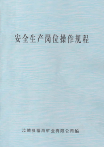 安全生产岗位操作规程手册