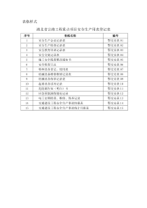 安全生产标准化用表台账